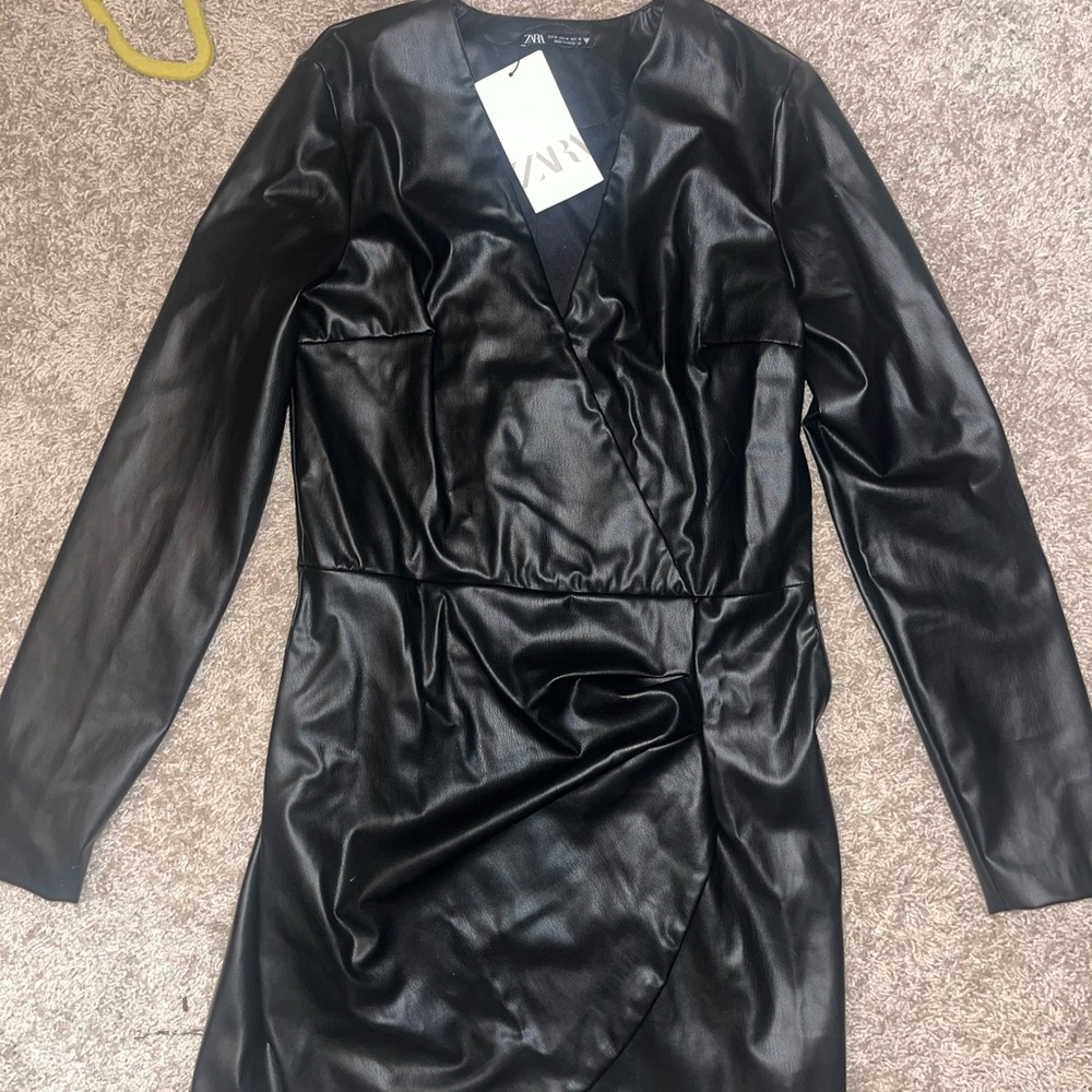 Elegant Black Faux Leather Jacket